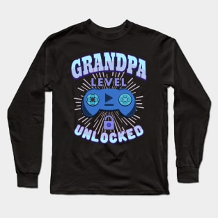 Grandpa Level Unlocked Gaming Dad Long Sleeve T-Shirt